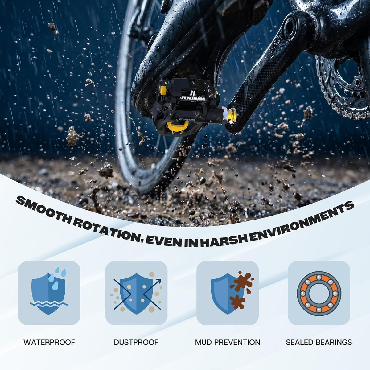 Road Bike Pedals Compatible with Shimano SPD-SL Cleats - Bicycle Clipless Titanium Sealed Bearing