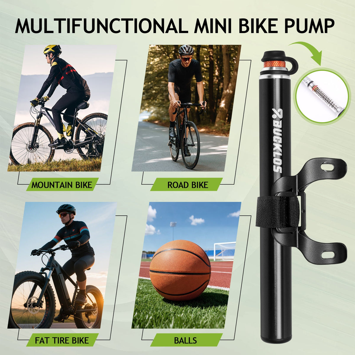 Mini Bike Pump with Pressure Gauge