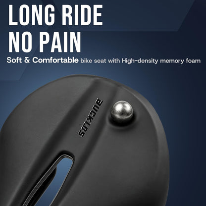 Comfortable Vacuum Leather Bike Saddle with Cr-Mo Rail for Mountain