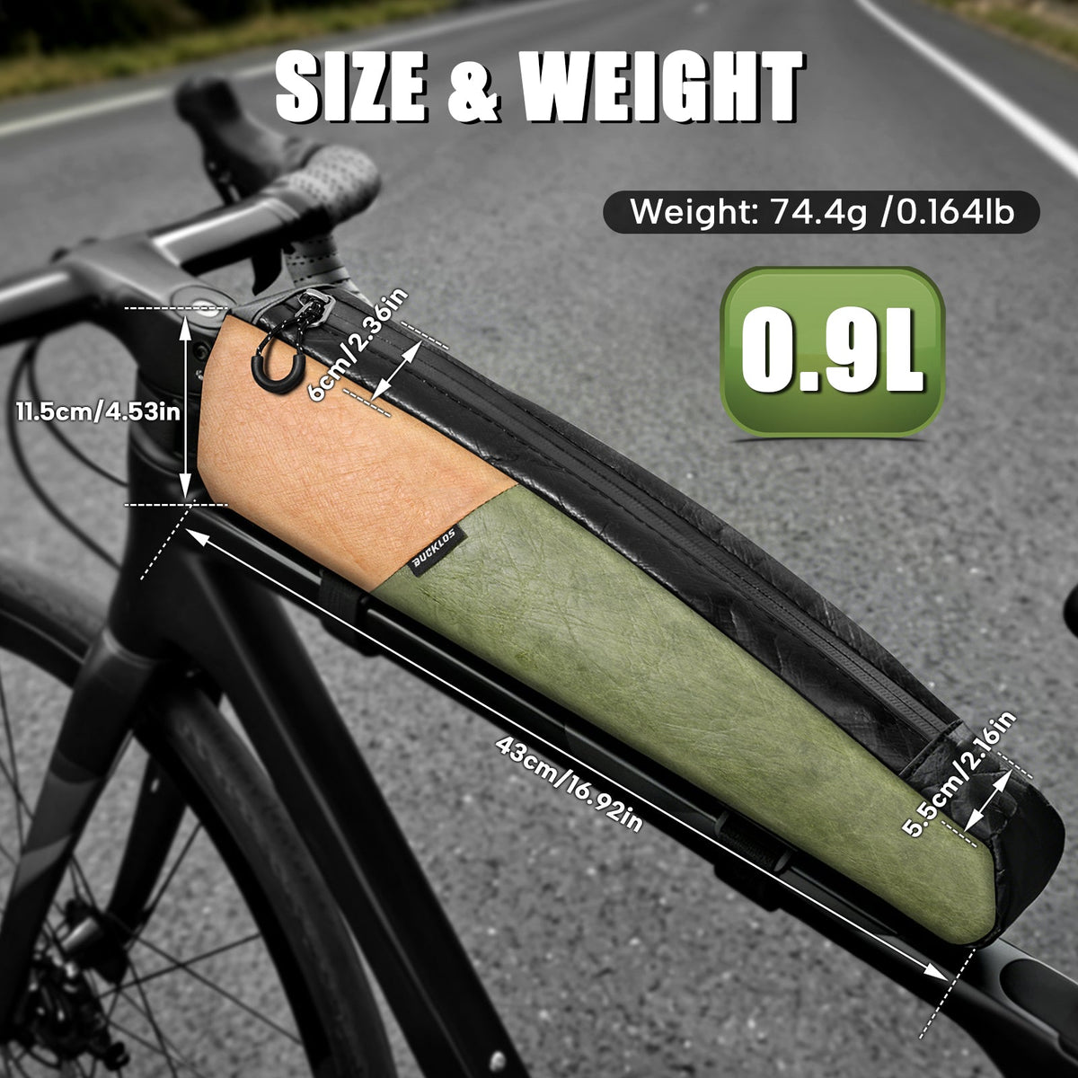 0.9L Waterproof Top Tube Bike Bag